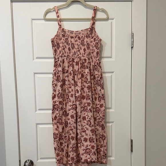 Old Navy Blush and Burgundy Floral Midi Dress - Picture 7 of 9